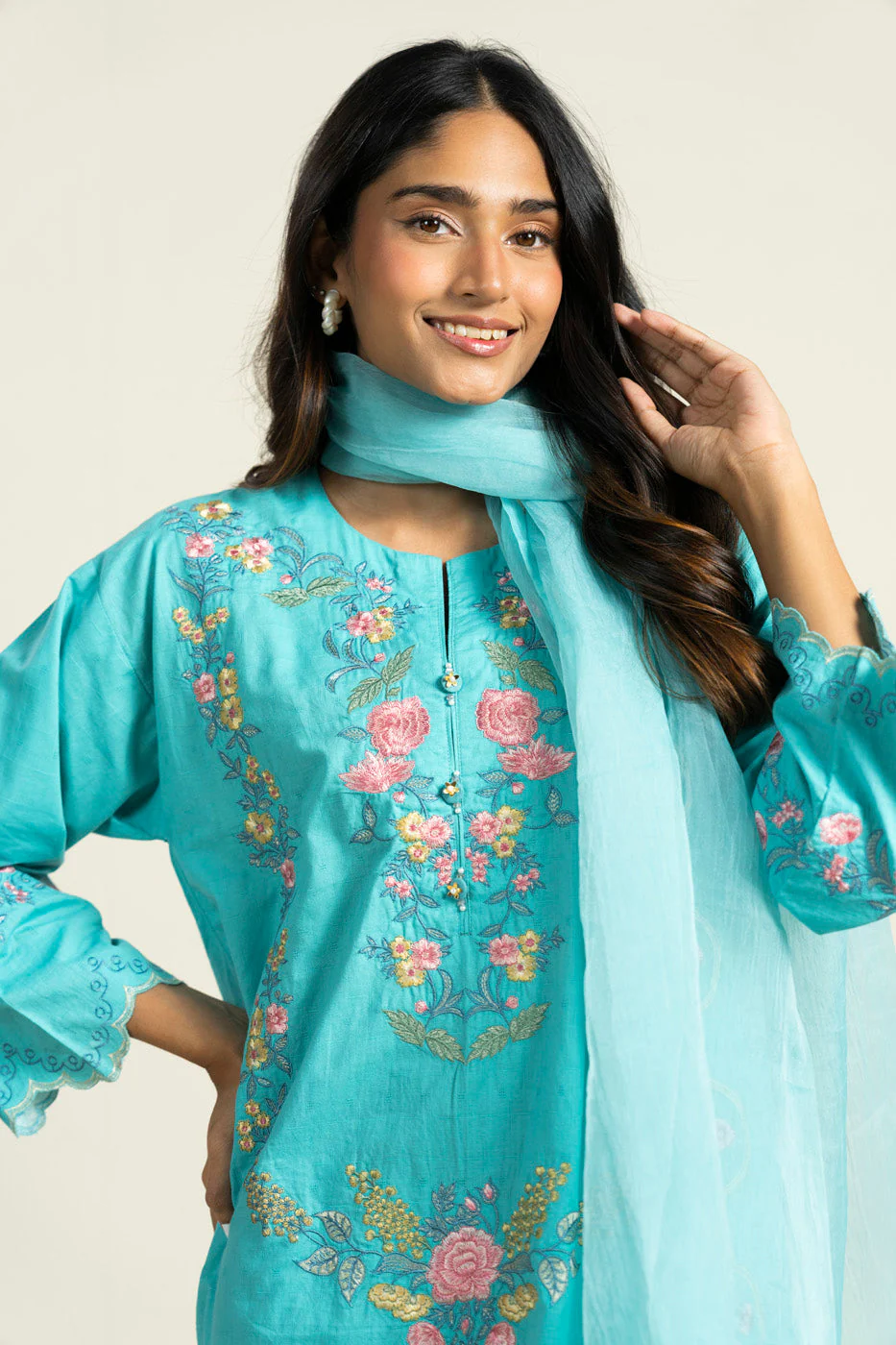 RTW | SHIRT, CULOTTE & DUPATTA - Image 3